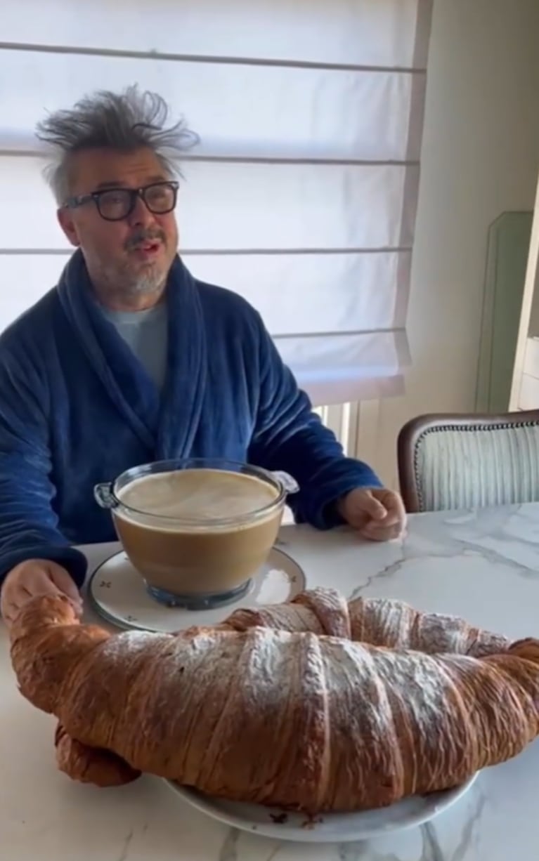 Donato de Santis sorprendió con su desayuno gigante y se volvió viral