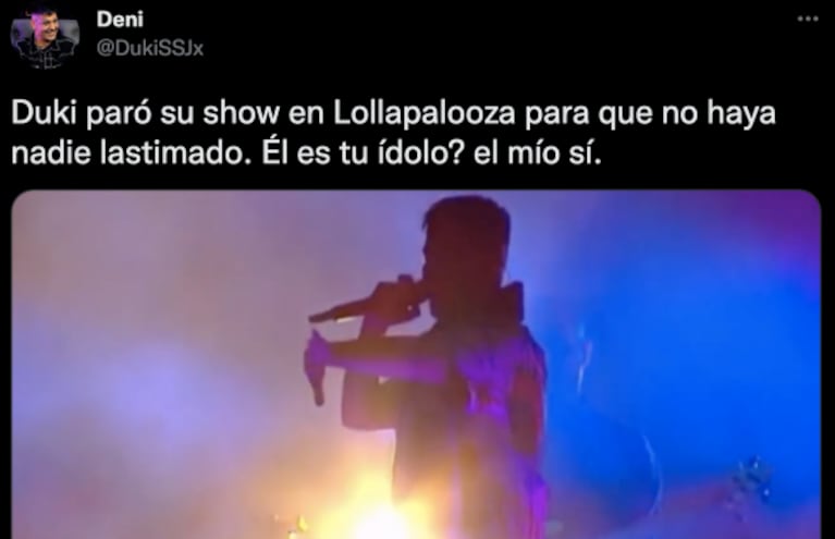 Duki tuvo que frenar varias veces su show en Lollapalooza: "Hay alguien que se siente mal"