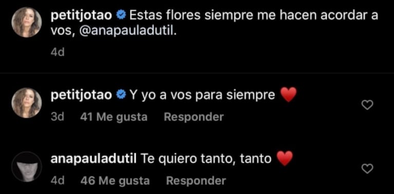 Dulce cruce de Julieta Ortega con Ana Paula Dutil, tras el romance de Emanuel con Julieta Prandi: "Te quiero para siempre"