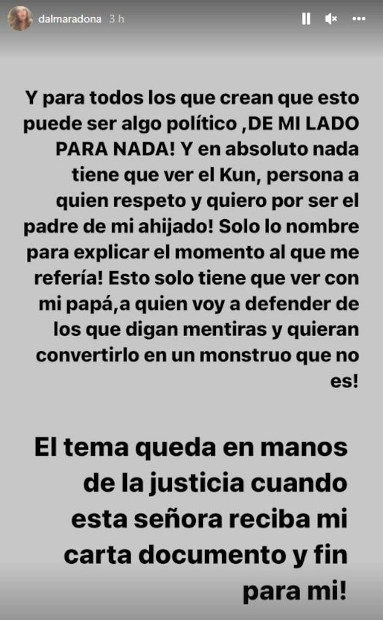 Dura advertencia de Dalma Maradona a Viviana Canosa para que no hable de ella en TV: "El tema queda en manos de la Justicia"