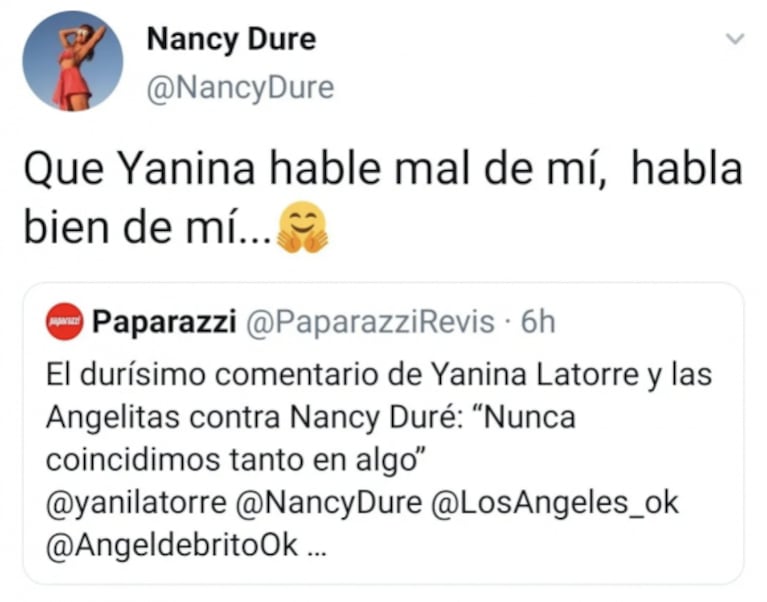 Durísima respuesta de Nancy Duré a Yanina Latorre tras el rumor de mala onda con las "angelitas" en LAM: "Habla bien de mí"