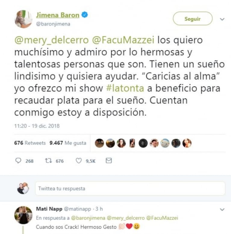 El admirable gesto de Jimena Barón con Mery del Cerro, tras vencerla en la semifinal de ShowMatch