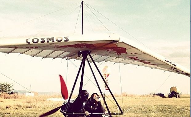 El adrenalínico road trip de Calu y el Chino (Foto: Twitter e Instagram).