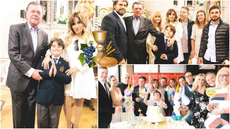 El álbum de fotos de la comunión del hijo de Marcela Tauro (Fotos: revista Paparazzi)