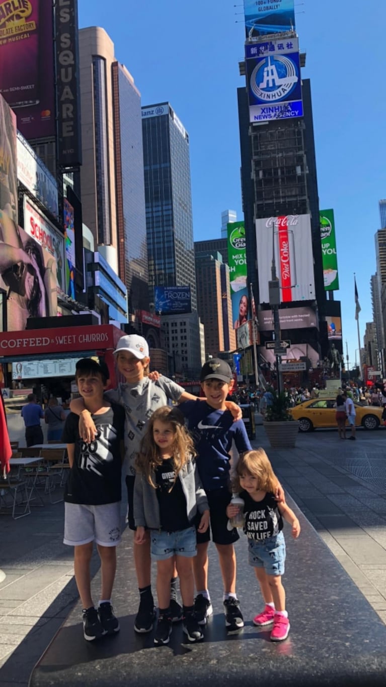 El álbum de fotos de Wanda Nara, Mauro Icardi y sus hijos de paseo en Nueva York