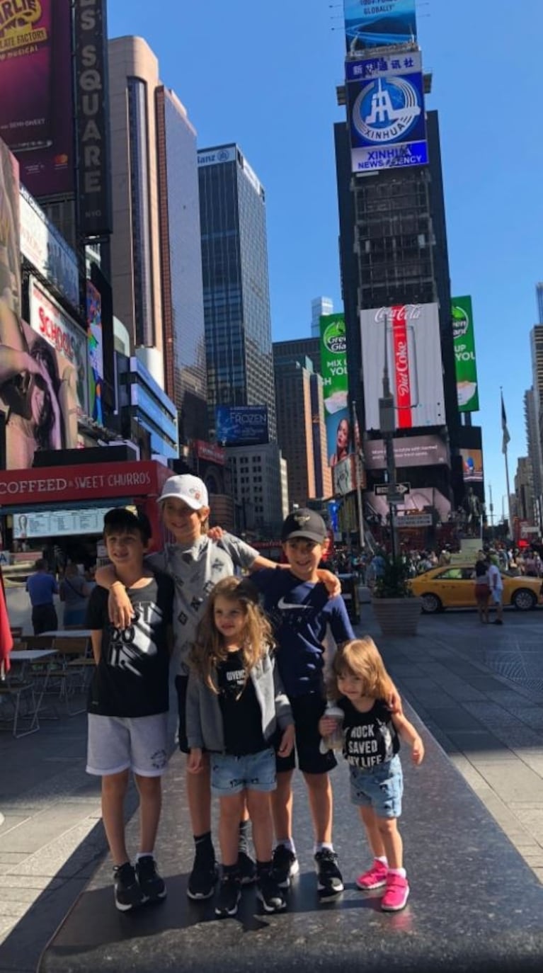 El álbum de fotos de Wanda Nara, Mauro Icardi y sus hijos de paseo en Nueva York