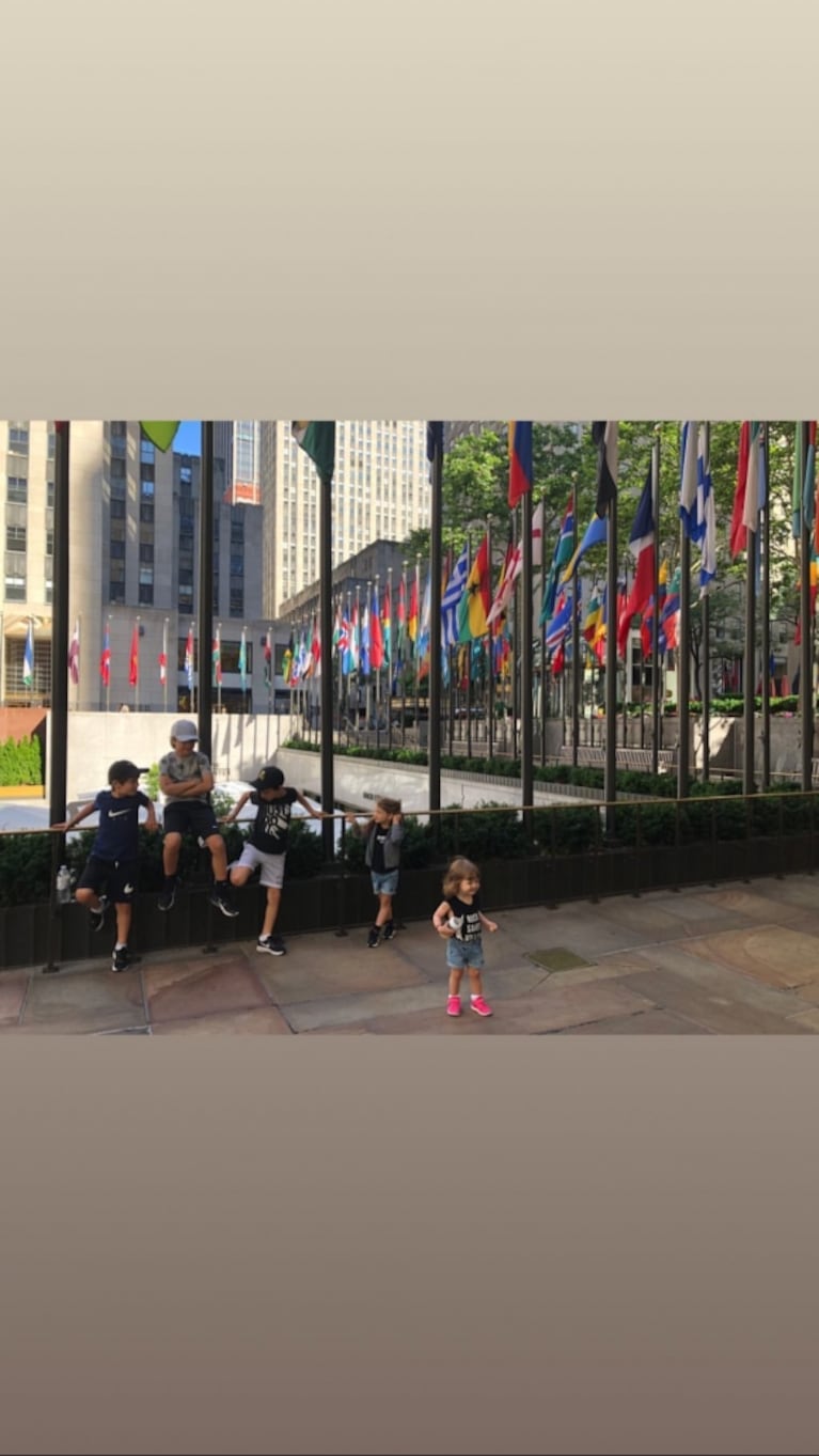 El álbum de fotos de Wanda Nara, Mauro Icardi y sus hijos de paseo en Nueva York