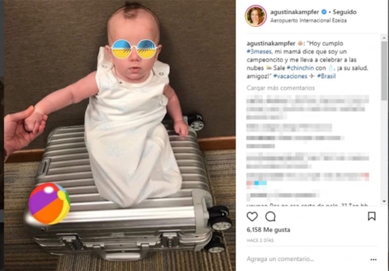 El álbum íntimo de las vacaciones de Agustina Kämpfer en Brasil: mimos con su bebé y selfies en bikini