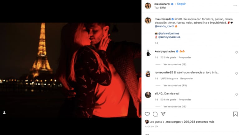 El apasionado posteo que Mauro Icardi le dedicó a Wanda Nara: "Adrenalina e impulsividad"