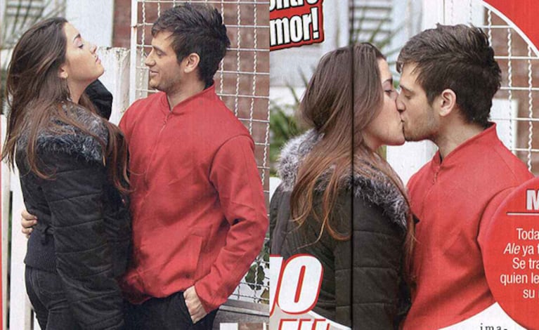 El beso de Micaela Suppa y Alejandro Iglesias. (Foto: revista Paparazzi)