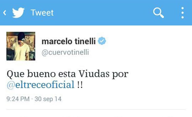 El blooper de Marcelo Tinelli en Twitter. (Foto. @CuervoTinelli)