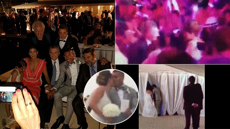 El casamiento de Tevez por adentro. (Fotos: Twitter @avetere y @la12tuittera)