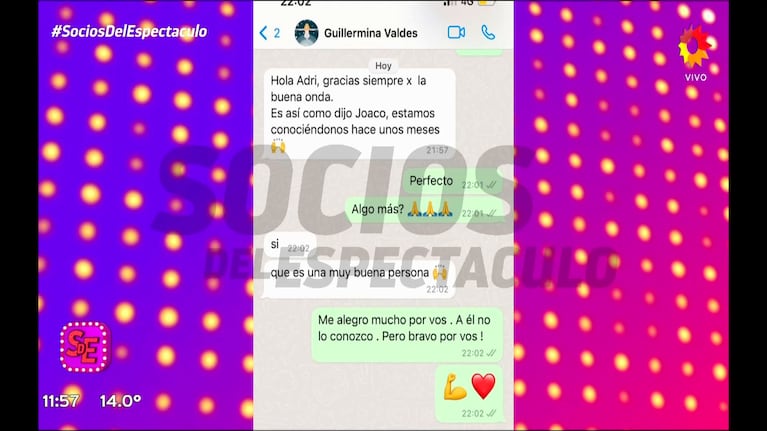 El chat de  Adrián Pallares y Guillermina Valdés sobre Joaquín Furriel para Socios del Espectáculo.