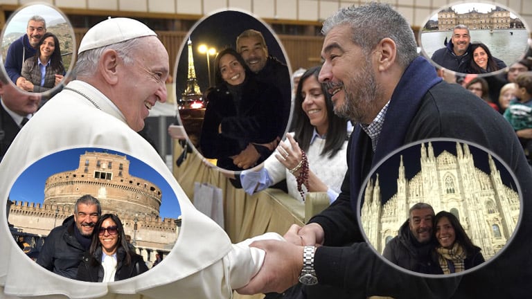 El Chavo Fucks y un momento único con el papa Francisco, durante sus vacaciones con su pareja en Europa.