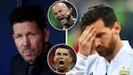 El Cholo Simeone, duro con Messi y Sampaoli, y un guiño a Cristiano Ronaldo. (Foto: EFE, AFP y Reuter)