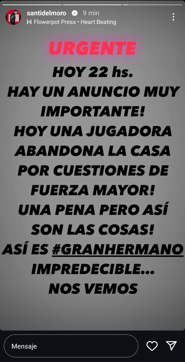 El comunicado de Santiago del Moro sobre Gran Hermano