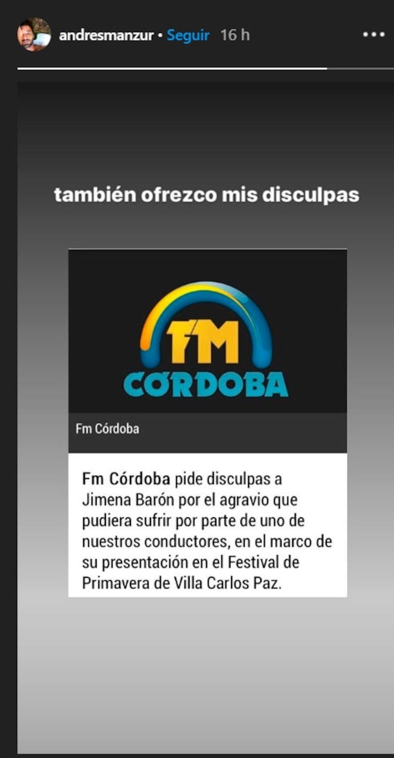 El conductor cordobés que cosificó a Jimena Barón en un show se mostró arrepentido: "Ofrezco mis disculpas"