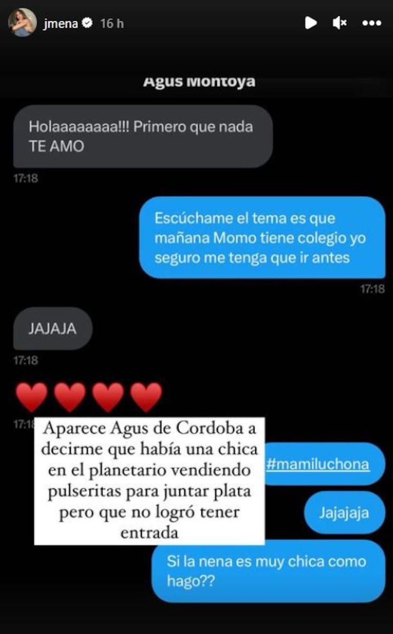 El conmovedor gesto de Jimena Barón con una fan de Taylor Swift que vendió pulseritas para verla