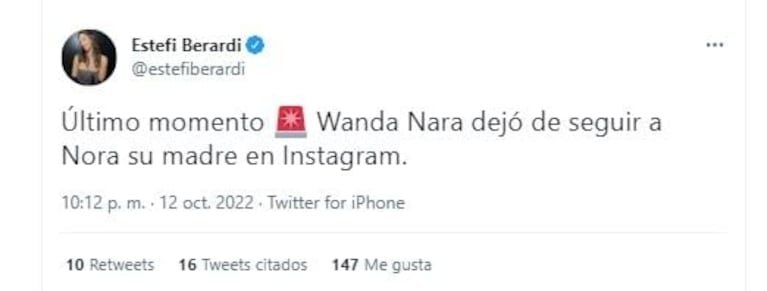 El contundente apoyo de la madre de Wanda Nara y Valentino López a Mauro Icardi: la dejaron de seguir en redes