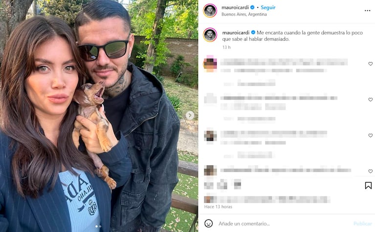 El contundente mensaje de Mauro Icardi tras la foto de Wanda Nara a los besos con L-Gante