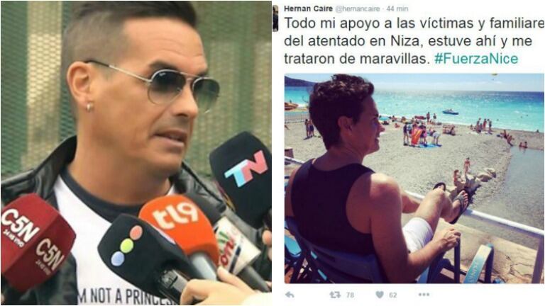 El criticado tweet de Hernán Caire sobre el atentado de Niza. Foto: Web