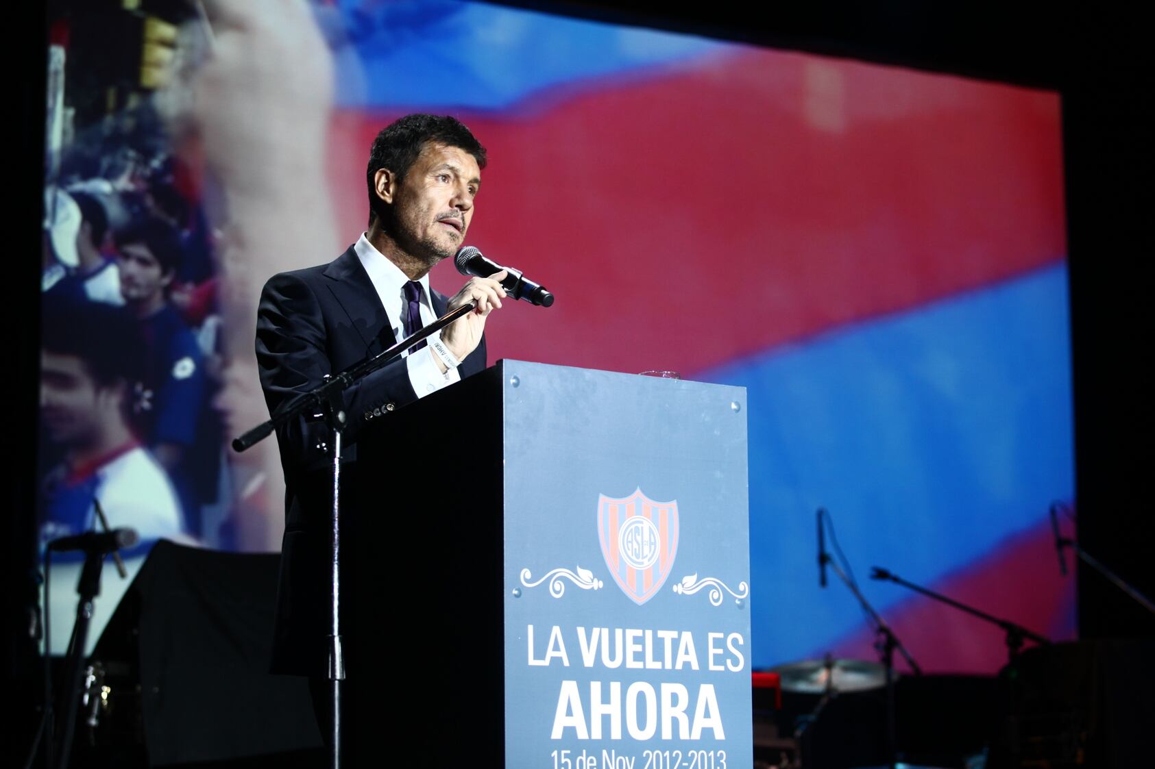 El discurso Marcelo Tinelli. (Foto: Ideas del Sur/Leandro Montini)