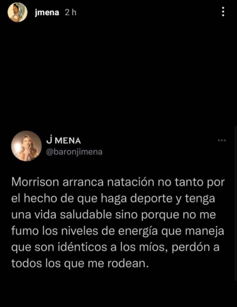 El divertido sincericidio de Jimena Barón sobre las clases de natación de Momo: "No me fumo los niveles de energía que maneja"