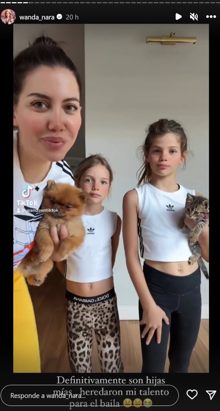 El divertido video de Wanda Nara bailando con sus hijas y sus mascotas:  “Heredaron mi talento” | Ciudad Magazine