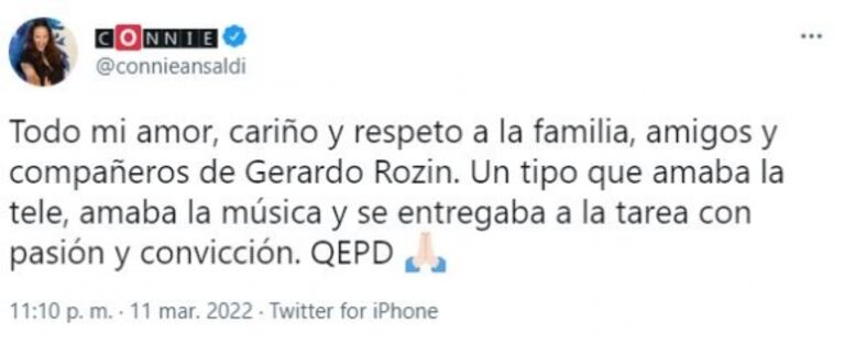 El dolor de los famosos por la muerte de Gerado Rozín: sus emotivos mensajes de despedida