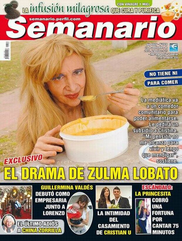 El drama de Zulma Lobato, en la tapa de la revista Semanario.