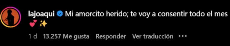 El dulce mensaje de La Joaqui a su novio, que sigue internado.