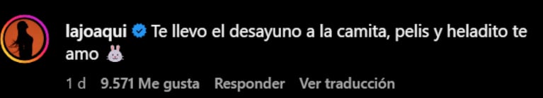 El dulce mensaje de La Joaqui a su novio, que sigue internado.