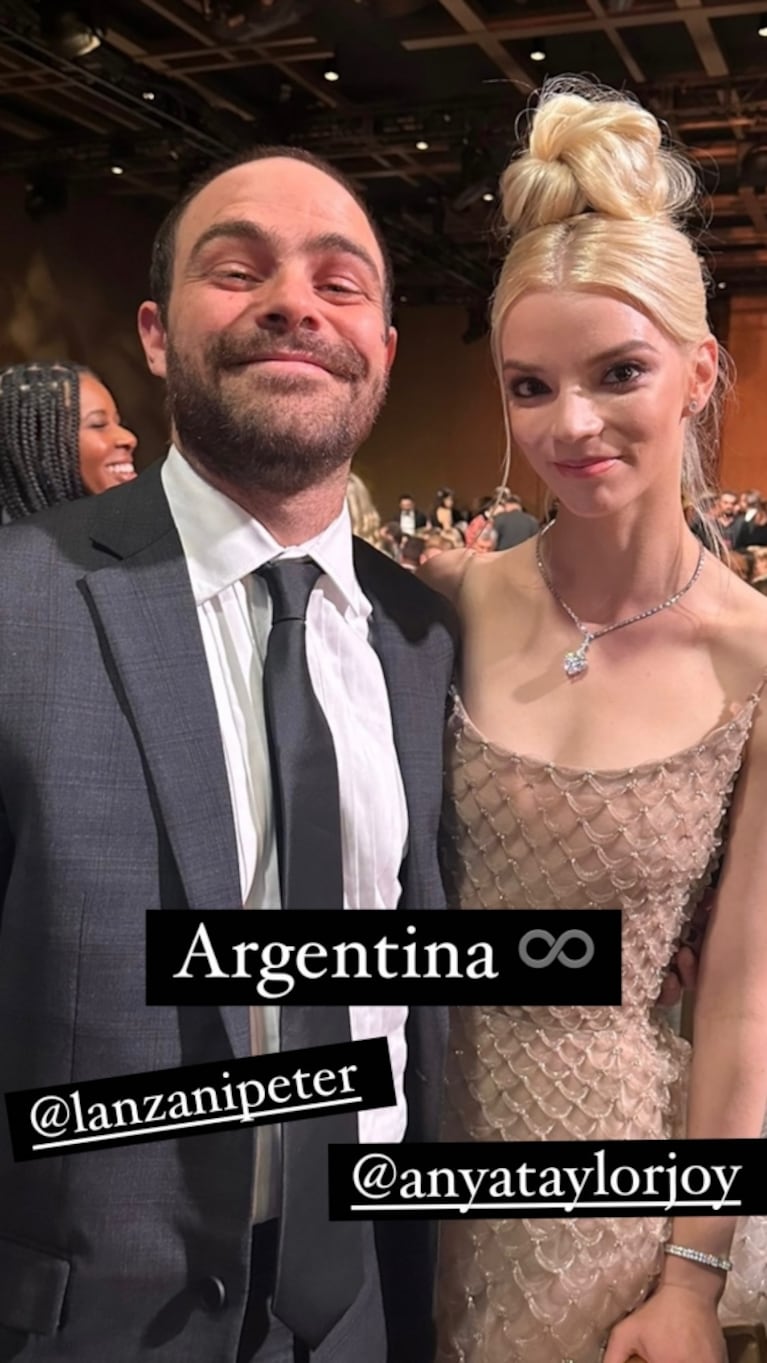 El encuentro entre Peter Lanzani y Anya Taylor-Joy, la actriz de Gambito de Dama