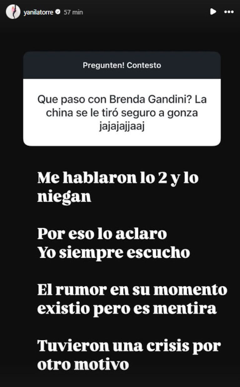 El enojo de Brenda Gandini con Yanina Latorre: qué dijo sobre el vínculo de Gonzalo Heredia y China Suárez