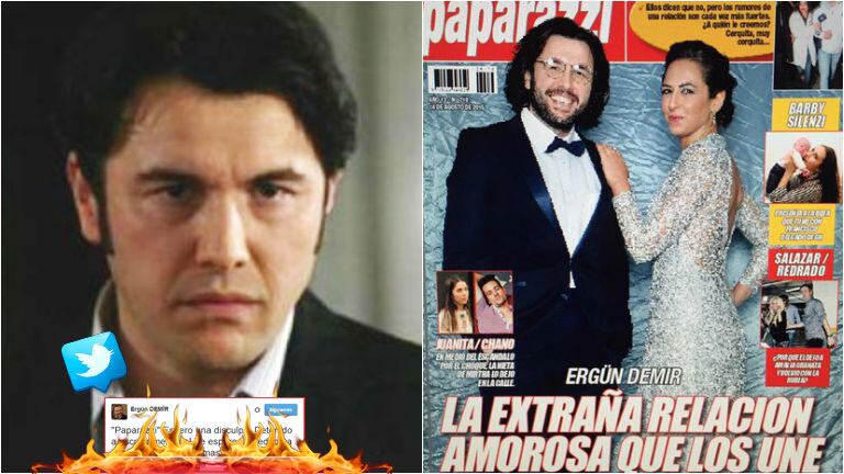 El enojo de Ergün Demir por la tapa de Paparazzi (Fotos: Web y Twitter)