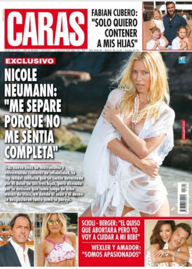 El enojo de Nicole Neumann al ver el título de la revista Caras: 