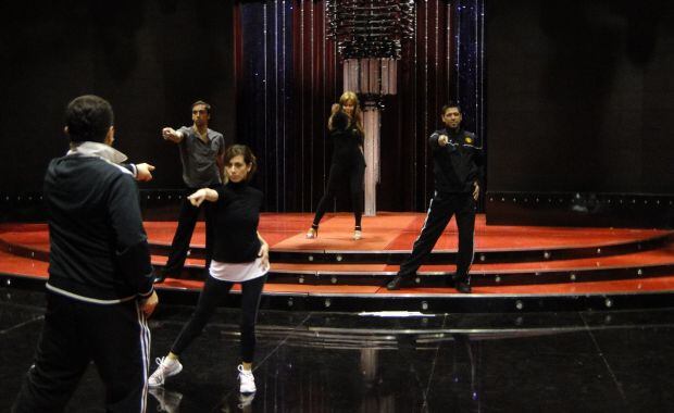 El ensayo del musical de Graciela Alfano. (Foto: Ideas del Sur)