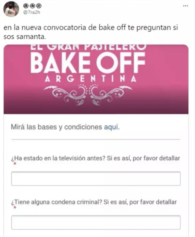 El estricto cuestionario de inscripción de Bake Off tras el escándalo con Samanta Casais: "¿Tiene alguna condena criminal?"