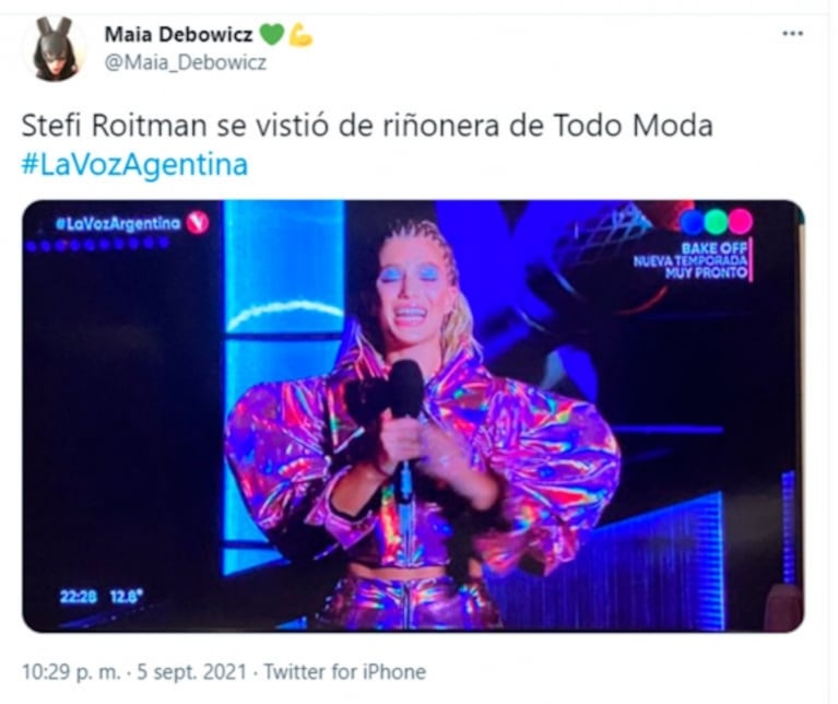 El extravagante look de Stefi Roitman en la final de La Voz Argentina que provocó una lluvia de memes en Twitter