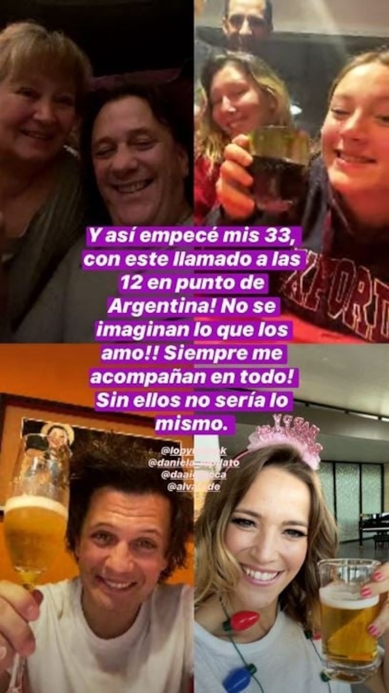 El festejo de cumple de Luisana Lopilato, en cuarentena desde Canadá: "Así empecé mis 33"