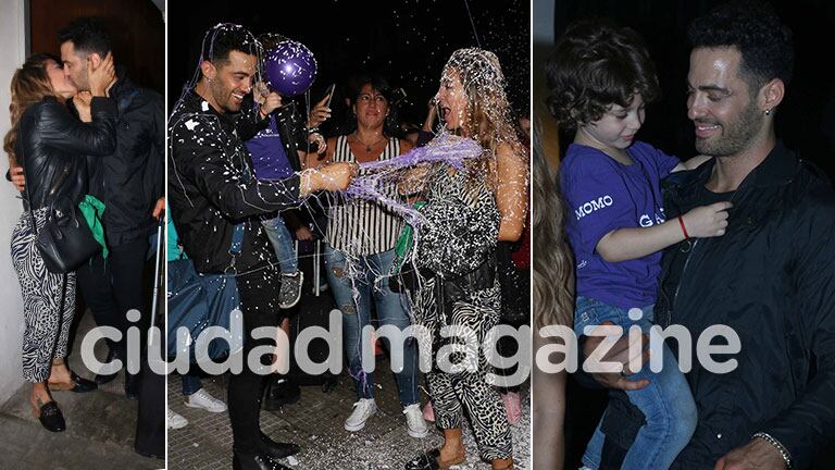 El festejo de Jimena Barón, Mauro Caiazza y Momo, tras pasar a la final de Bailando 2018. Fotos: Movilpress