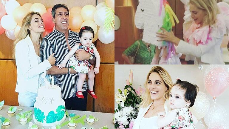 El festejo del primer cumpleaños de la hija de Emilia Attias y el Turco Naim: súper ambientación hawaina ¡y blooper...