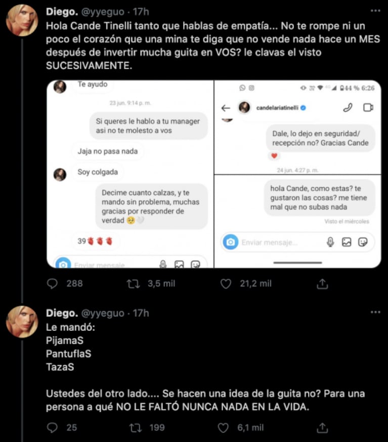 El fuerte descargo de Cande Tinelli tras haber sido acusada de no cumplir con el canje de una seguidora: "No me pidan que dé ayuda"