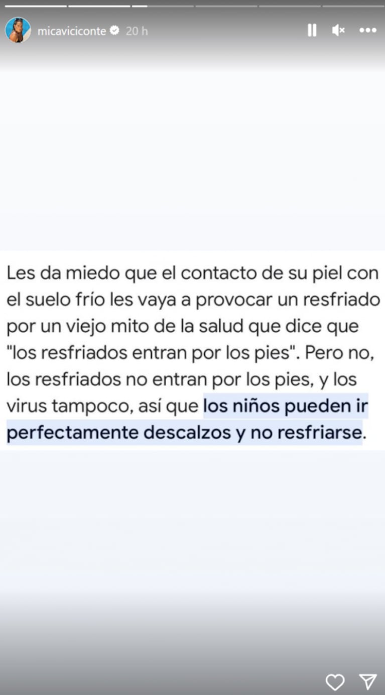 El fuerte descargo de Mica Viciconte contra quienes la critican por llevar a Luca Cubero descalzo: "Pelotudeces, no"