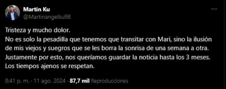 El fuerte sincericidio de Martín Ku sobre su conflictiva separación de Marisol