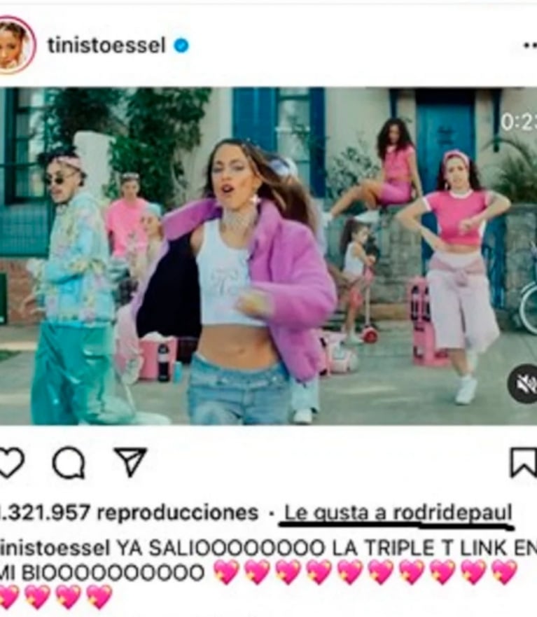 El gesto público de Rodrigo de Paul con Tini Stoessel tras lanzar su nueva canción