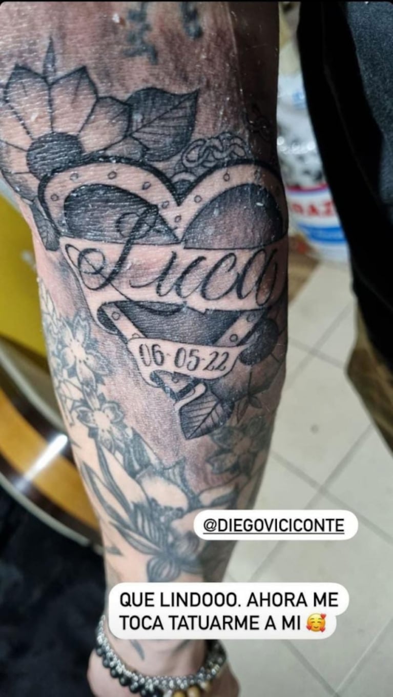 El hermano de Mica Viciconte se hizo un emotivo tatuaje dedicado a Luca  Cubero | Ciudad Magazine