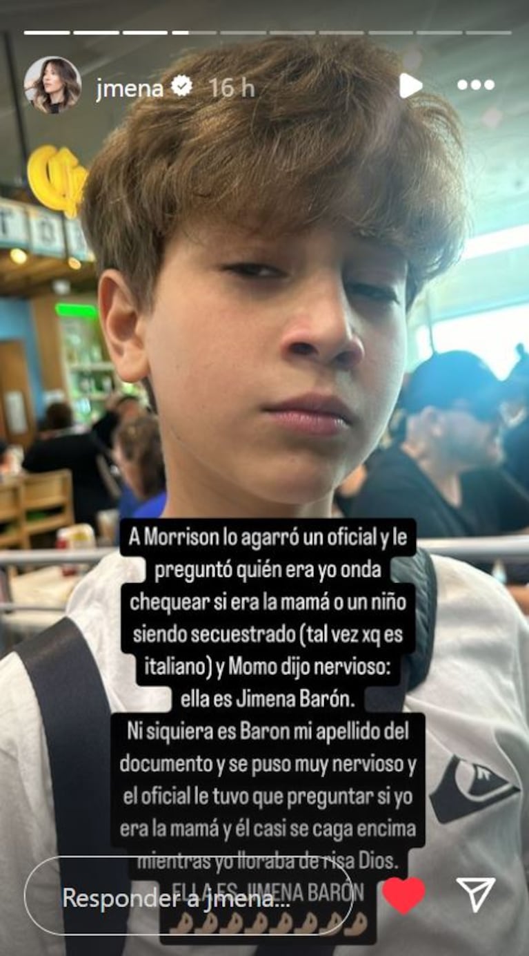 El hijo de Jimena Barón vivió una inquietante situación con un oficial en el aeropuerto: “Se puso nervioso”