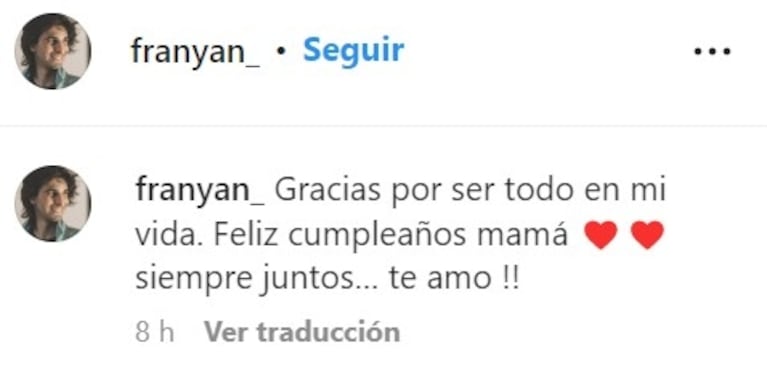 El hijo de Romina Yan compartió un conmovedor posteo el día que su mamá cumpliría años: "Siempre juntos"