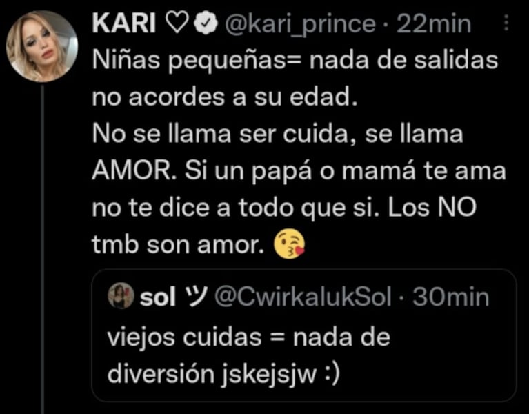 El ida y vuelta de Karina La Princesita con su hija por ponerle límites: "Los 'no' también son amor"